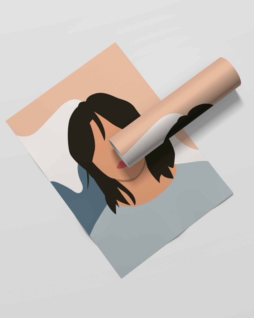 Minimal Design Women Portrait Art Frame For Wall Decor- Funkydecors Xs / Roll Posters Prints &