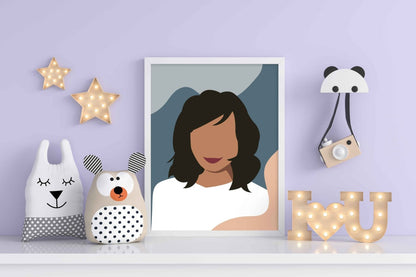 Minimal Design Women Portrait Art Frame For Wall Decor- Funkydecors Xs / White Posters Prints &