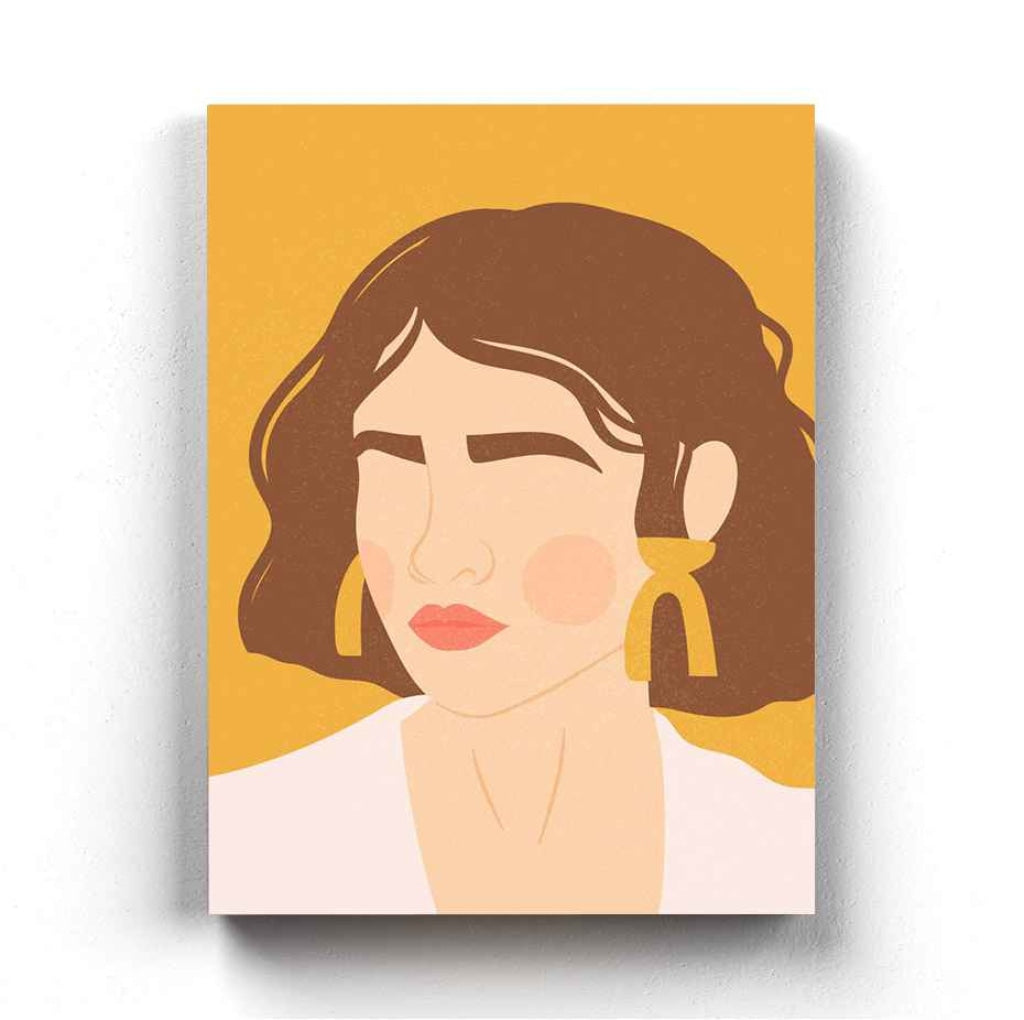 Minimal Women Design Portrait Art Frame For Wall Decor- Funkydecors Xs / Canvas Posters Prints &