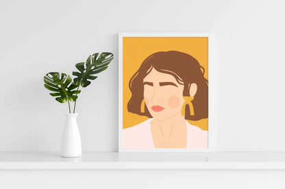 Minimal Women Design Portrait Art Frame For Wall Decor- Funkydecors Xs / White Posters Prints &