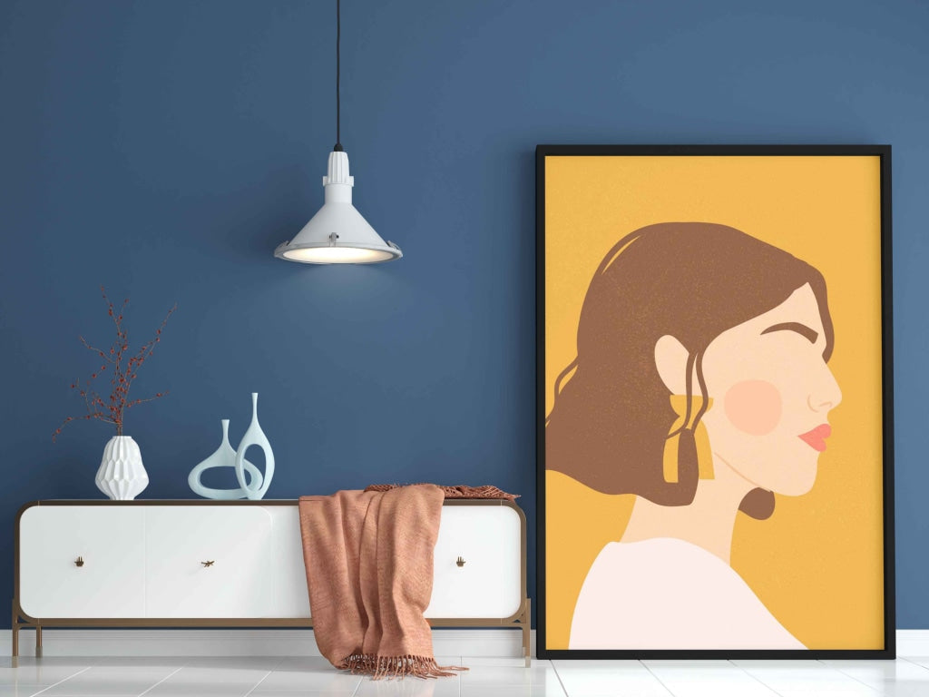 Minimal Women Portrait Art Frame For Wall Decor- Funkydecors Xs / Black Posters Prints & Visual