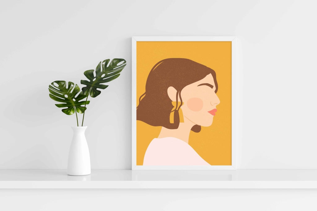 Minimal Women Portrait Art Frame For Wall Decor- Funkydecors Xs / White Posters Prints & Visual
