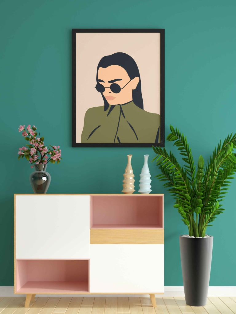 Minimalist Women Portrait Art Frame For Wall Decor- Funkydecors Xs / Black Posters Prints & Visual