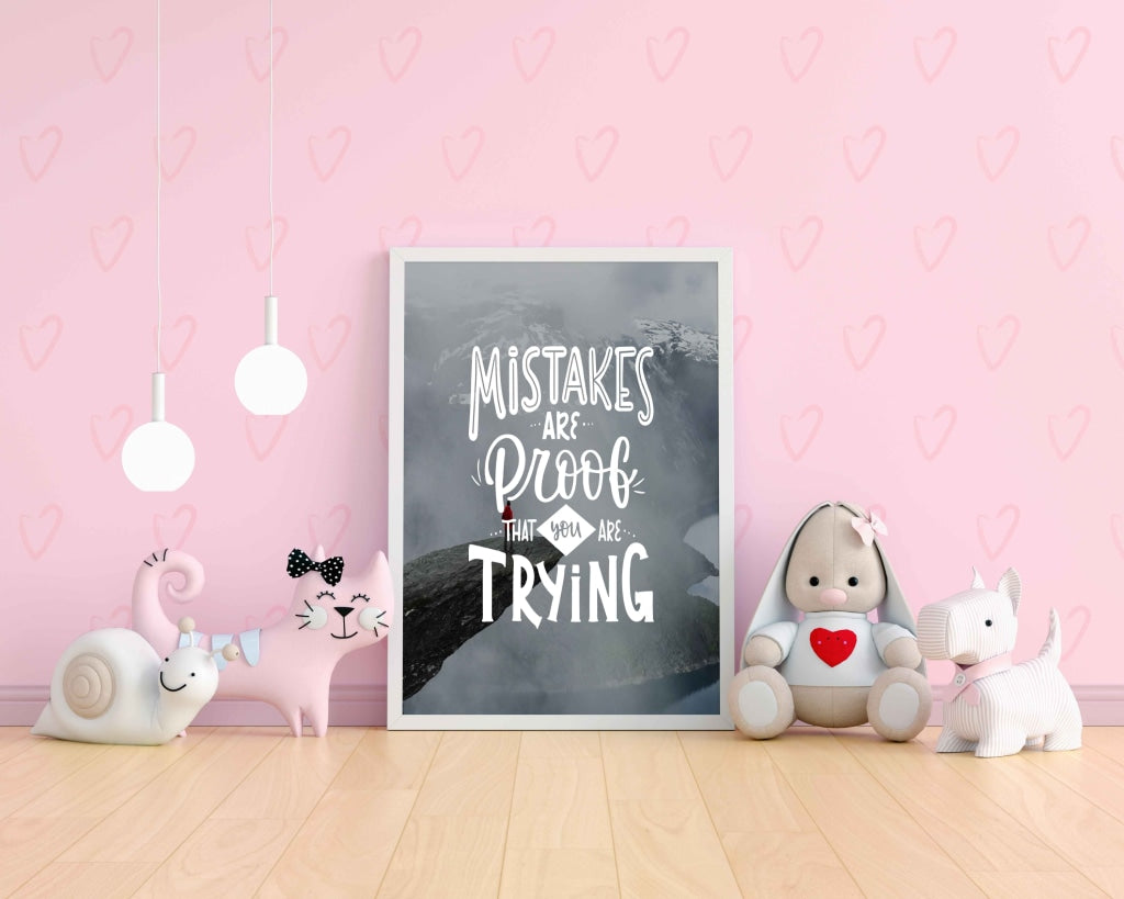 Mistake Are Proof That You Trying - Motivation Quotes Art Frame For Wall Decor- Funkydecors Xs /
