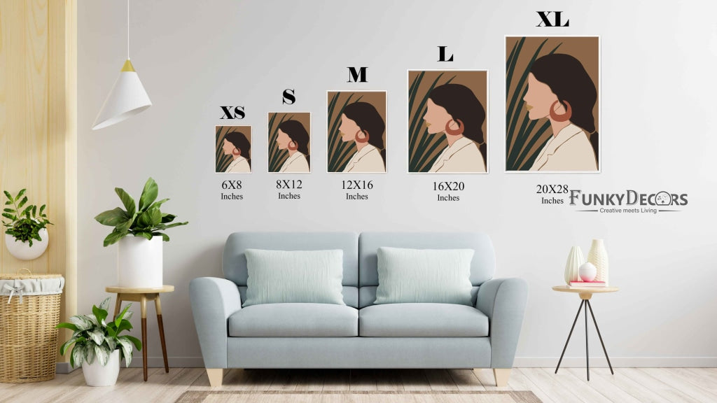 Modish Design Women Portrait Art Frame For Wall Decor- Funkydecors Posters Prints & Visual Artwork