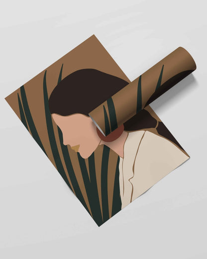 Modish Design Women Portrait Art Frame For Wall Decor- Funkydecors Xs / Roll Posters Prints & Visual