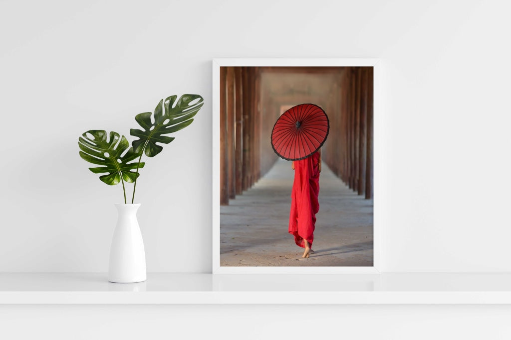 Monk - Spiritual Art Frame For Wall Decor- Funkydecors Xs / White Posters Prints &amp; Visual Artwork