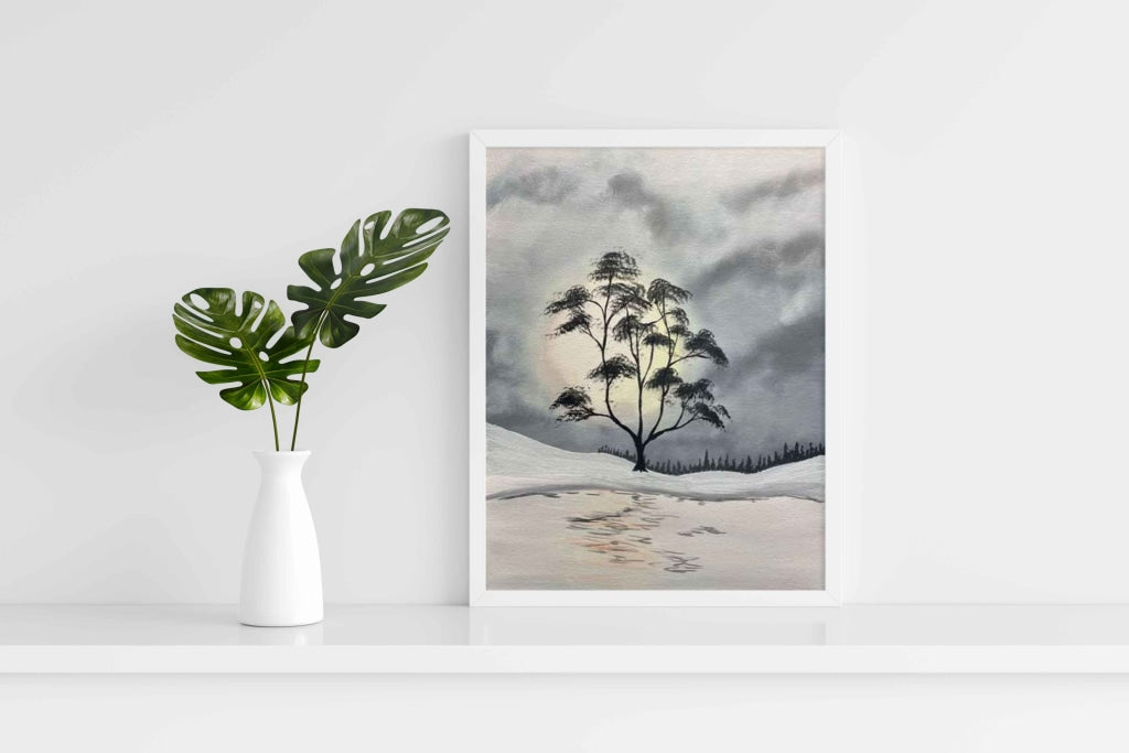 Moon Light Achromatic Art Frame For Wall Decor- Funkydecors Xs / White Posters Prints & Visual