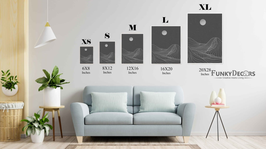 Moon Of Darkness - Minimal Art Frame For Wall Decor- Funkydecors Posters Prints &amp; Visual Artwork