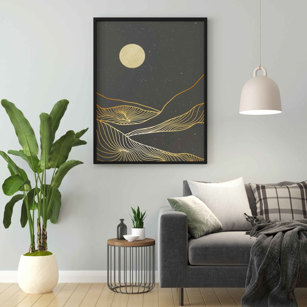 Moon Of Darkness - Minimal Art Frame For Wall Decor- Funkydecors Xs / Black Posters Prints &amp; Visual