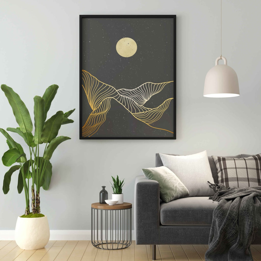 Moon Of Darkness - Minimal Art Frame For Wall Decor- Funkydecors Xs / Black Posters Prints & Visual