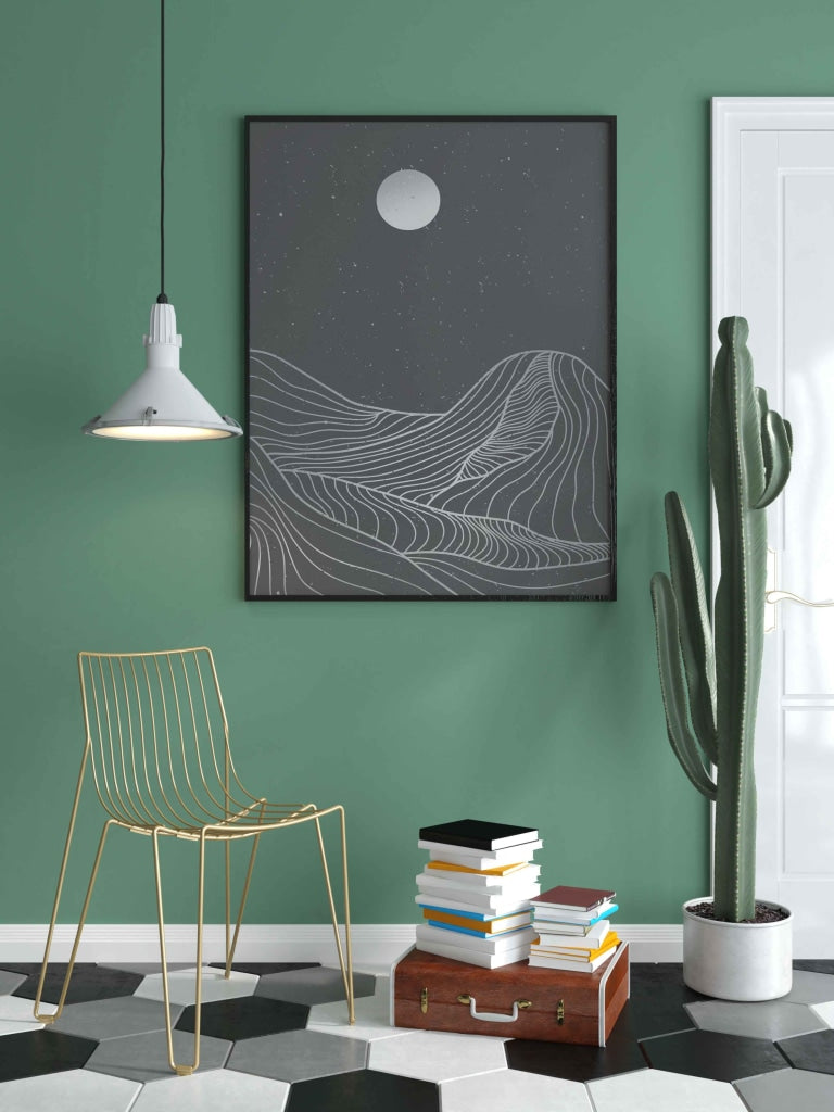 Moon Of Darkness - Minimal Art Frame For Wall Decor- Funkydecors Xs / Black Posters Prints &amp; Visual