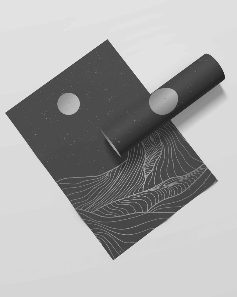 Moon Of Darkness - Minimal Art Frame For Wall Decor- Funkydecors Xs / Roll Posters Prints &amp; Visual