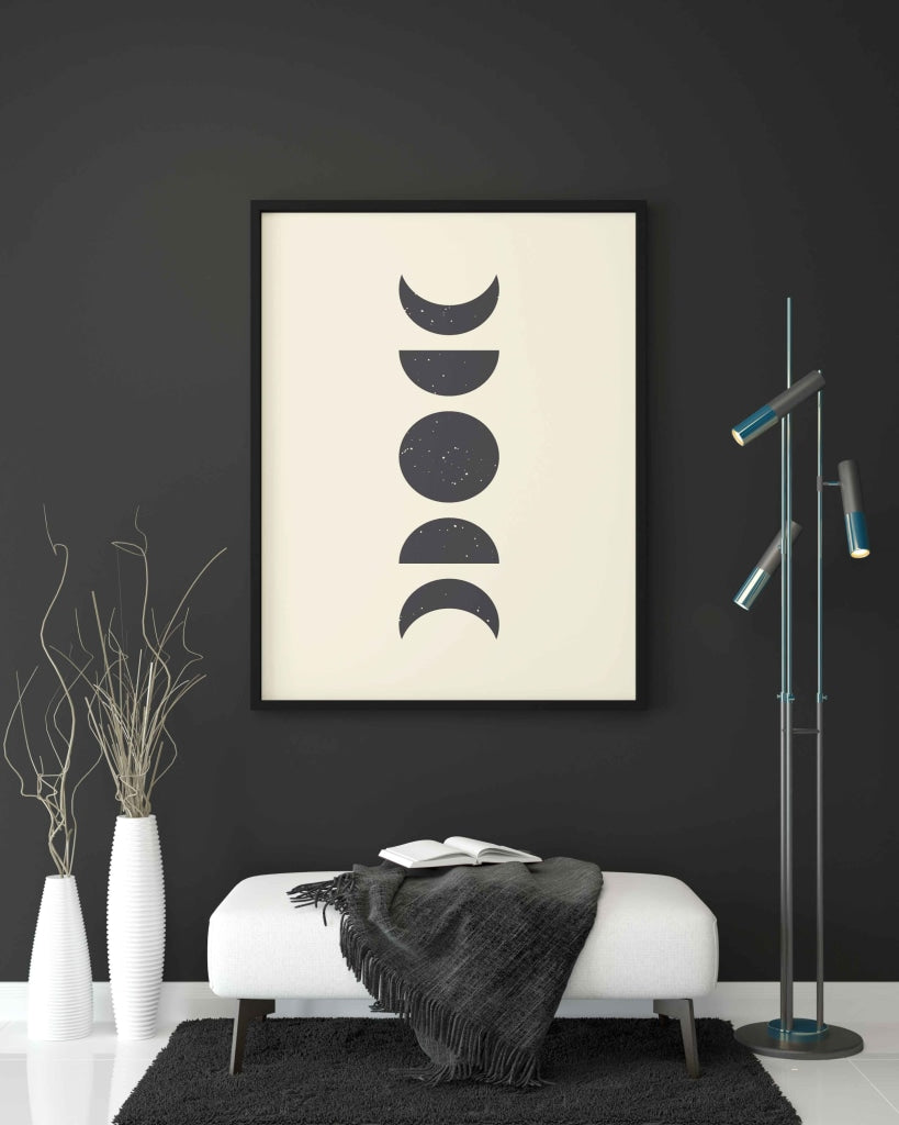 Moon Series - Minimal Art Frame For Wall Decor- Funkydecors Xs / Black Posters Prints &amp; Visual