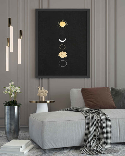 Moon Series - Minimal Art Frame For Wall Decor- Funkydecors Xs / Black Posters Prints & Visual