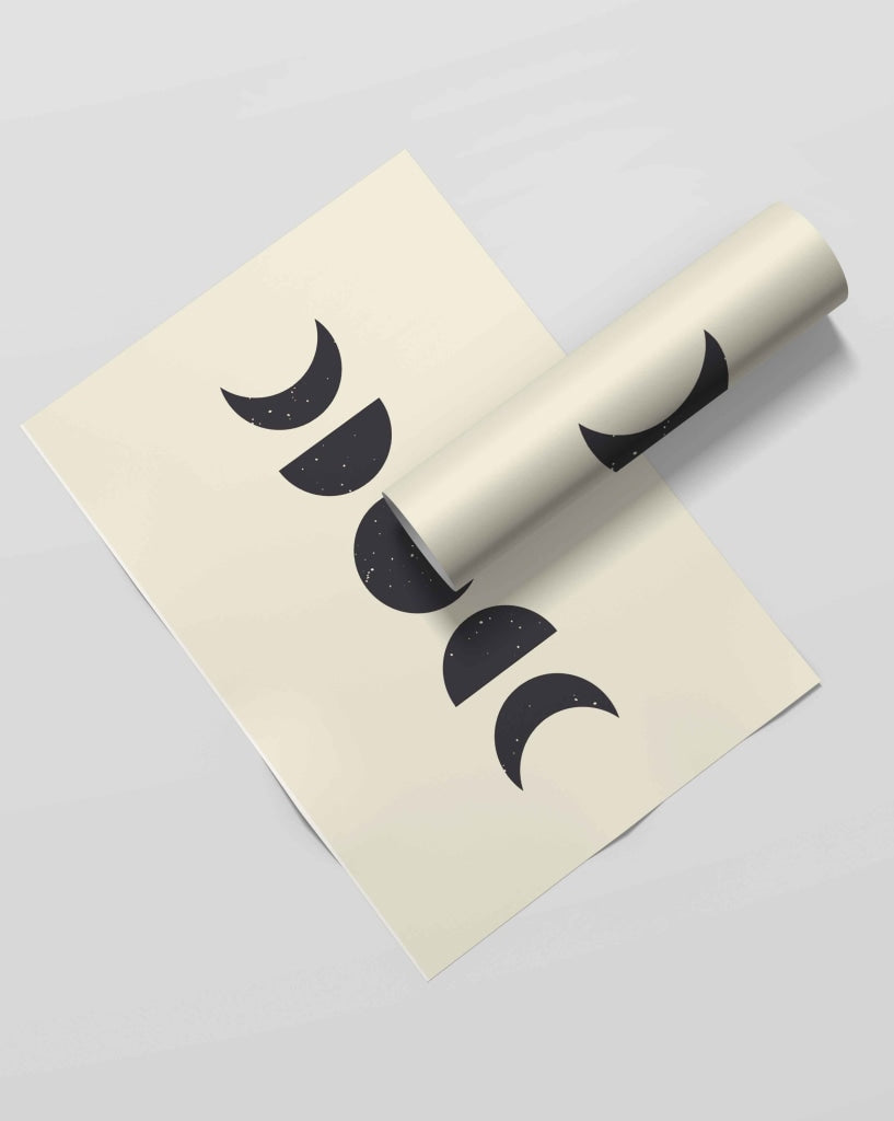 Moon Series - Minimal Art Frame For Wall Decor- Funkydecors Xs / Roll Posters Prints &amp; Visual