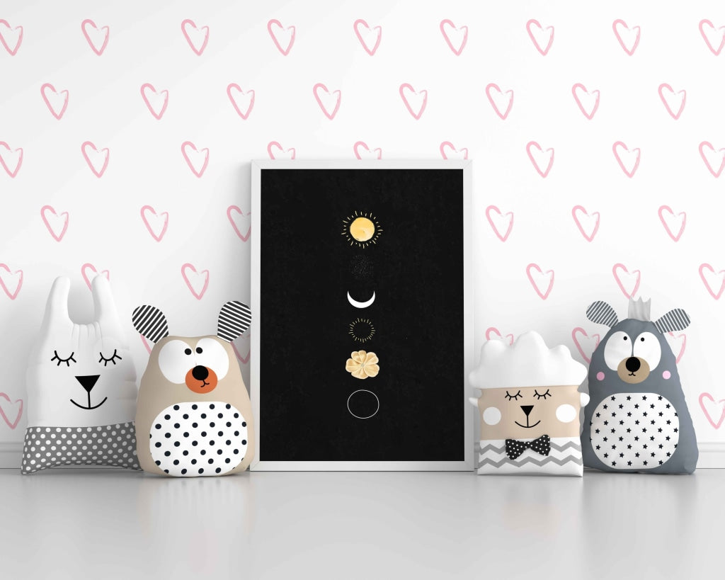 Moon Series - Minimal Art Frame For Wall Decor- Funkydecors Xs / White Posters Prints &amp; Visual
