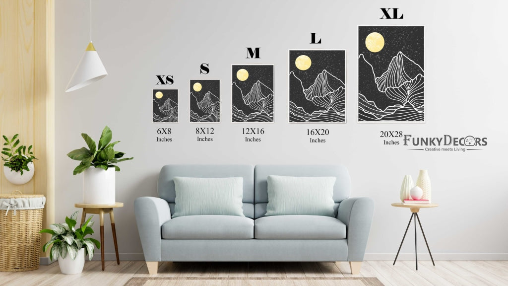 Moonlight Achromatic Art Frame For Wall Decor- Funkydecors Posters Prints & Visual Artwork