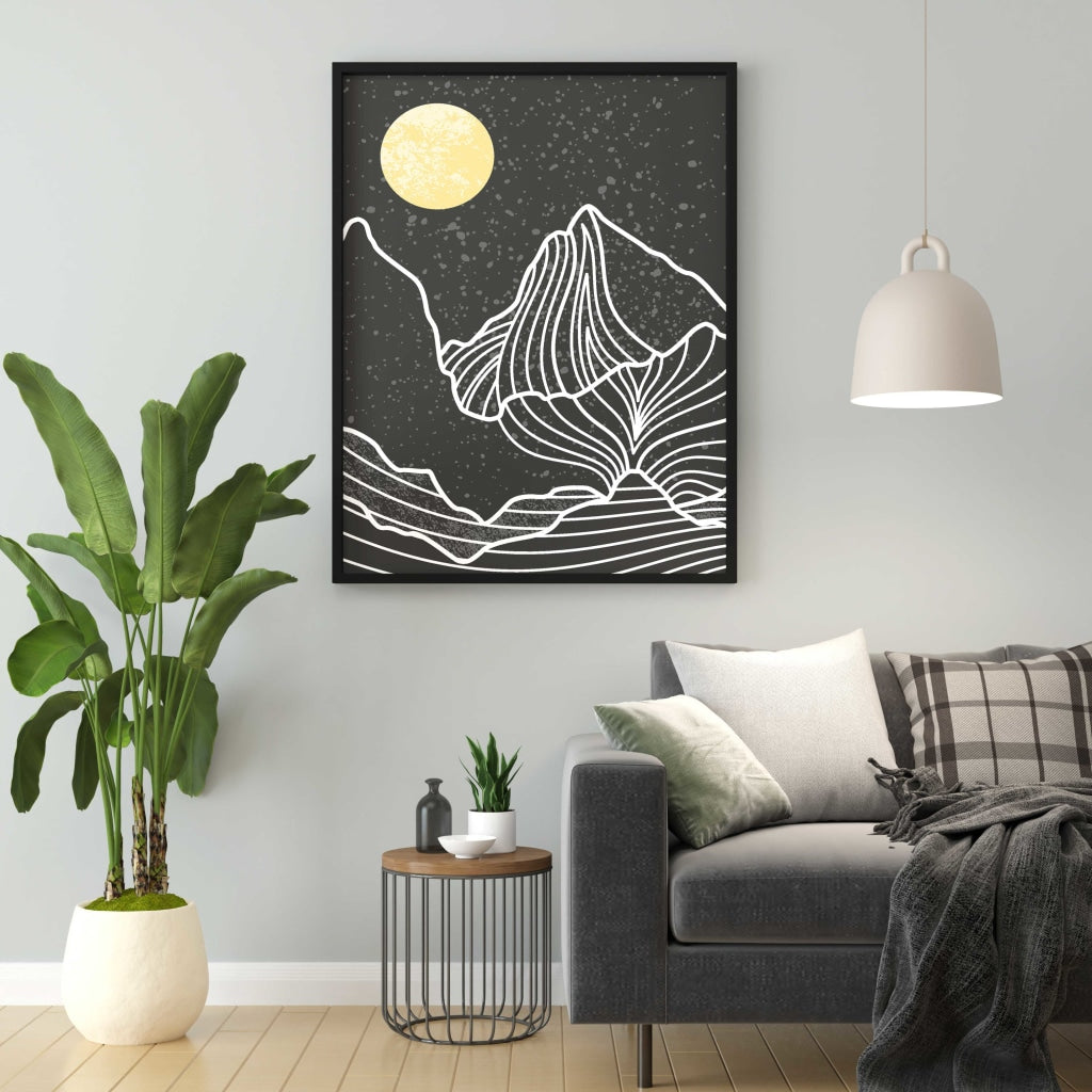 Moonlight Achromatic Art Frame For Wall Decor- Funkydecors Xs / Black Posters Prints &amp; Visual