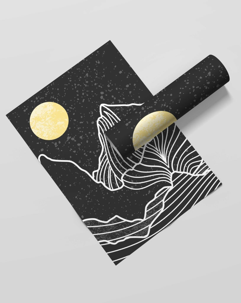 Moonlight Achromatic Art Frame For Wall Decor- Funkydecors Xs / Roll Posters Prints &amp; Visual Artwork