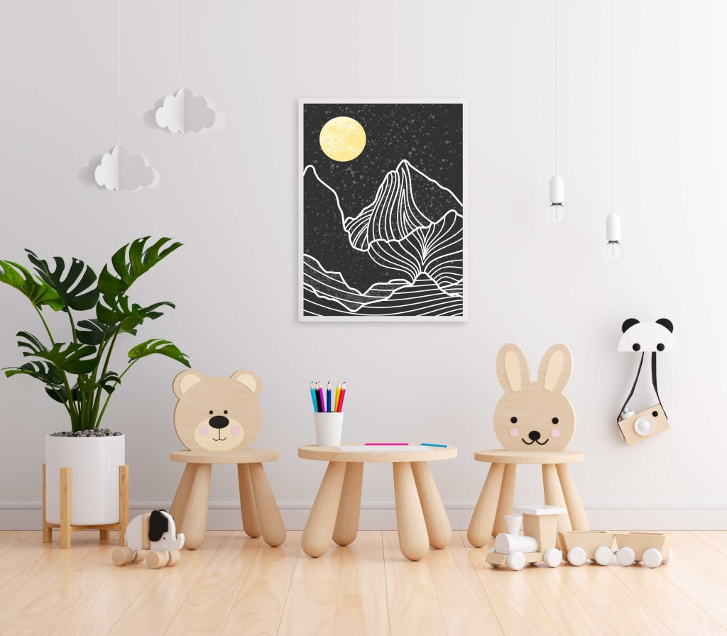 Moonlight Achromatic Art Frame For Wall Decor- Funkydecors Xs / White Posters Prints &amp; Visual