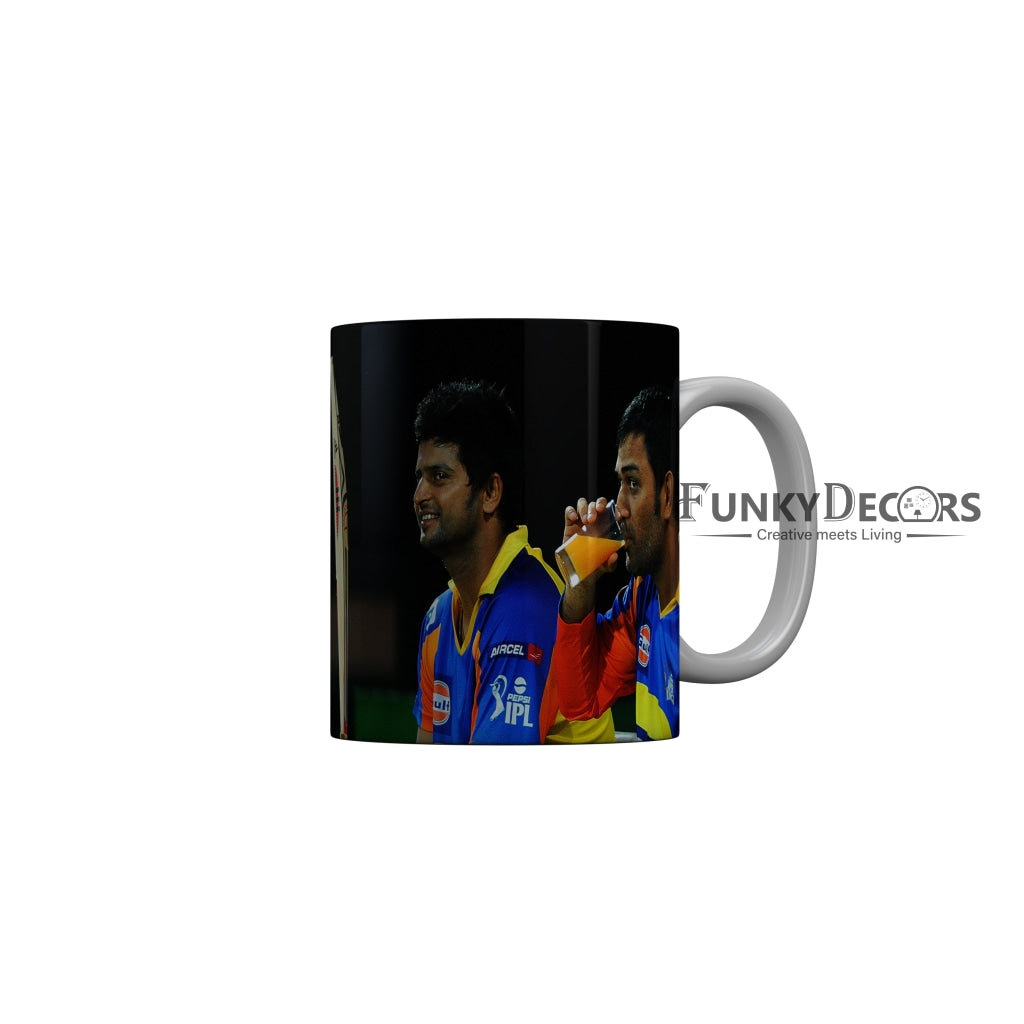MS Dhoni and Suresh Raina CSK Coffee Ceramic Mug 350 ML-FunkyDecors
