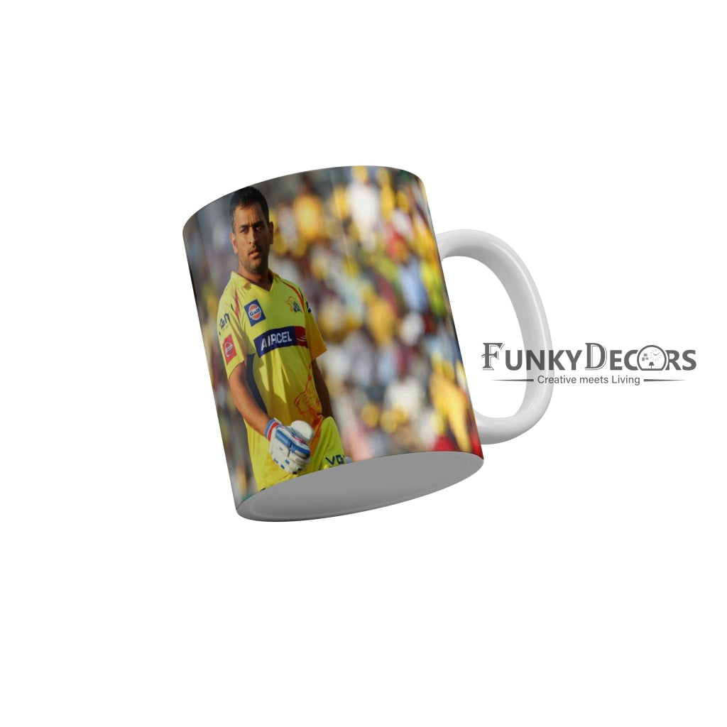 MS Dhoni CSK Coffee Ceramic Mug 350 ML-FunkyDecors