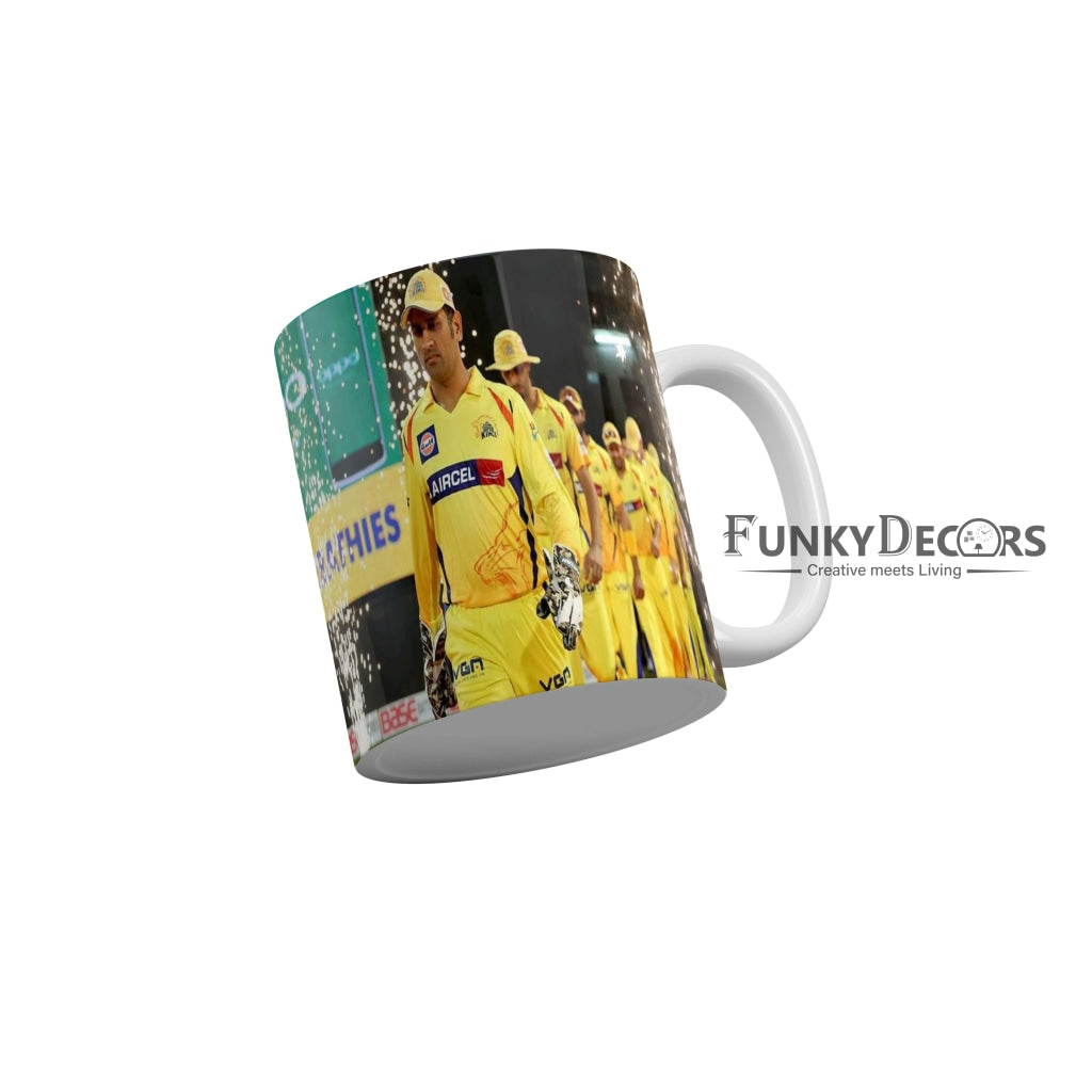 MS Dhoni CSK Team Coffee Ceramic Mug 350 ML-FunkyDecors