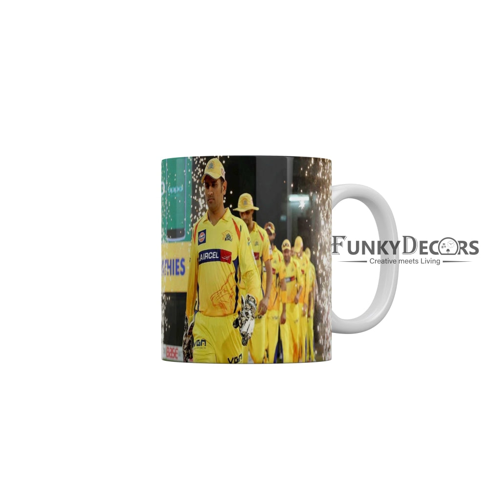 MS Dhoni CSK Team Coffee Ceramic Mug 350 ML-FunkyDecors