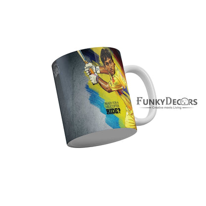 MS Dhoni Ready for a Helicopter ride CSK Coffee Ceramic Mug 350 ML-FunkyDecors