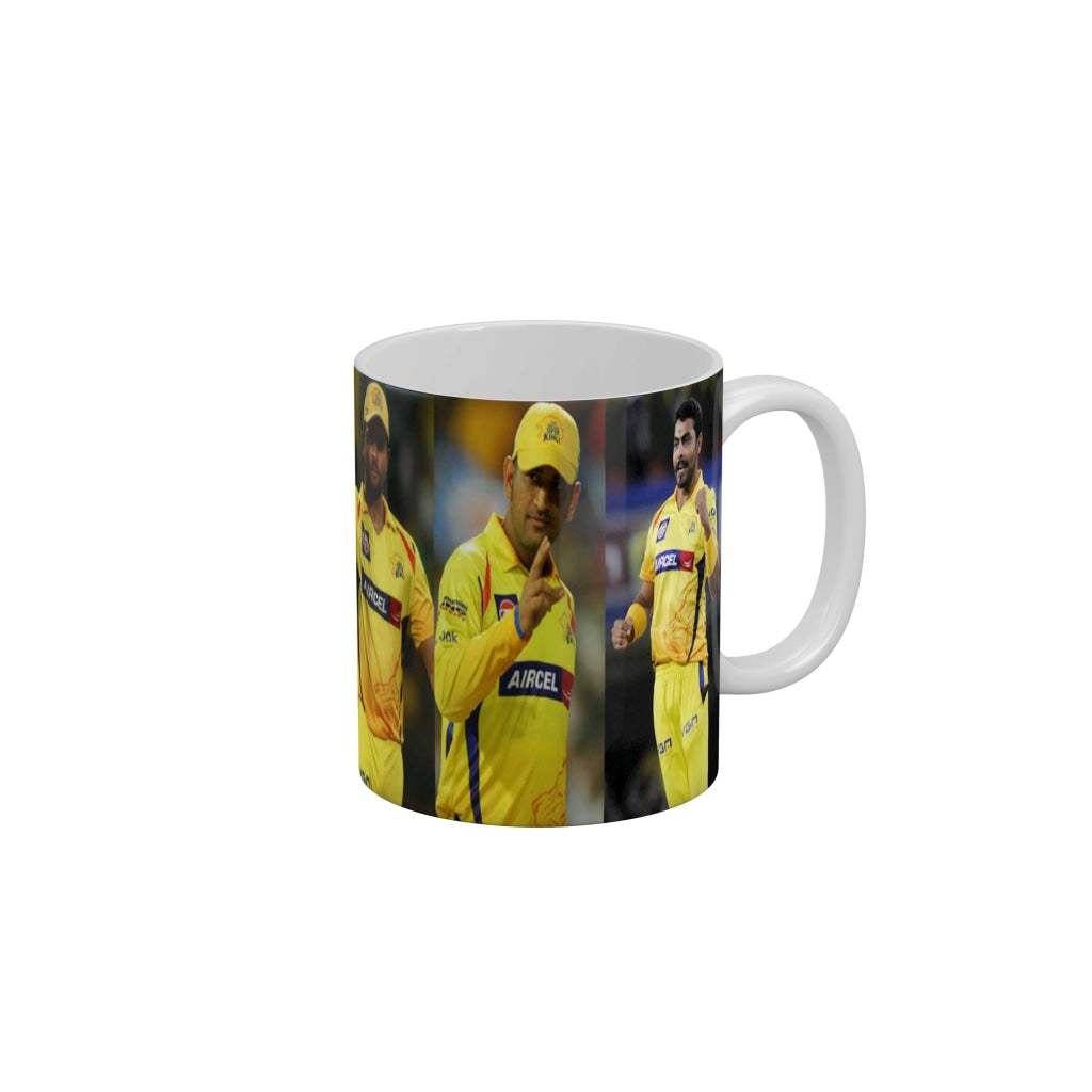 MS Dhoni Sir Jadeja and Suresh Raina CSK Coffee Ceramic Mug 350 ML-FunkyDecors