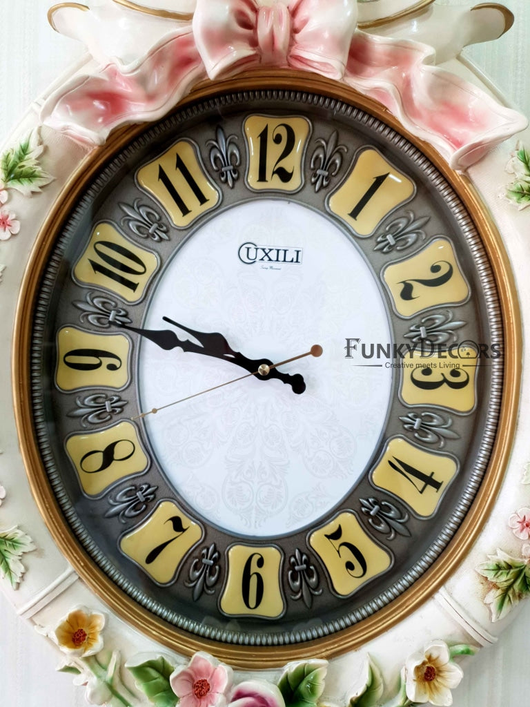 Multicolor Love Birds Marble Wall Clock For Home Office Décor And Gifts 70 Cm Tall- Funkydecors