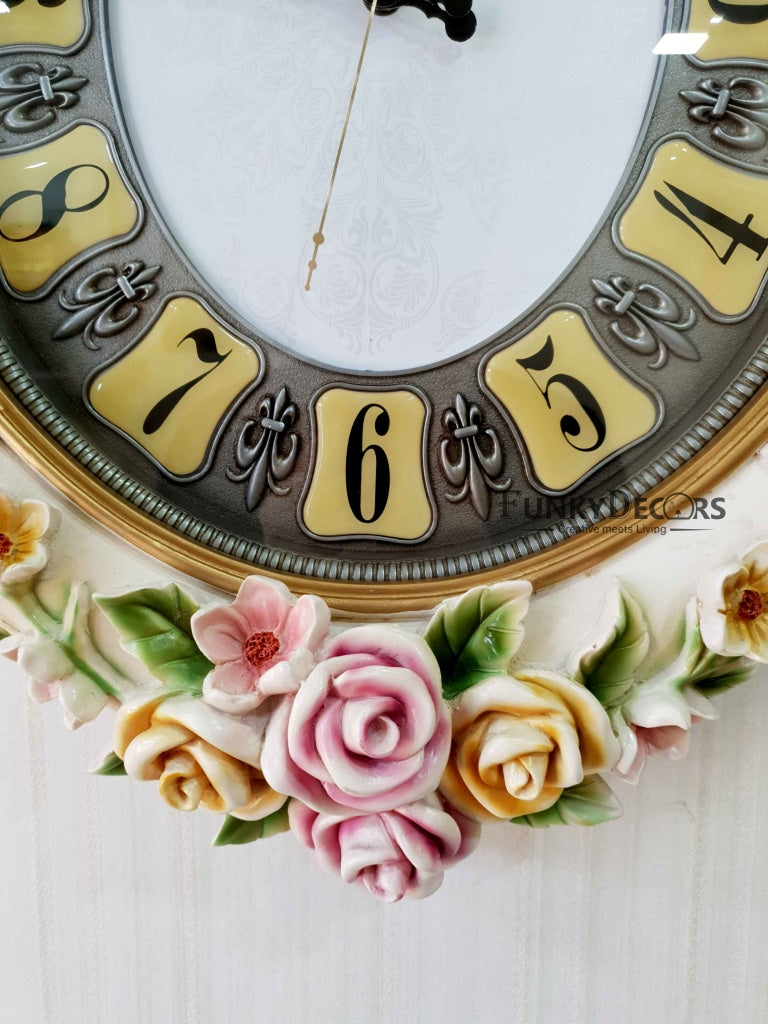 Multicolor Love Birds Marble Wall Clock For Home Office Décor And Gifts 70 Cm Tall- Funkydecors