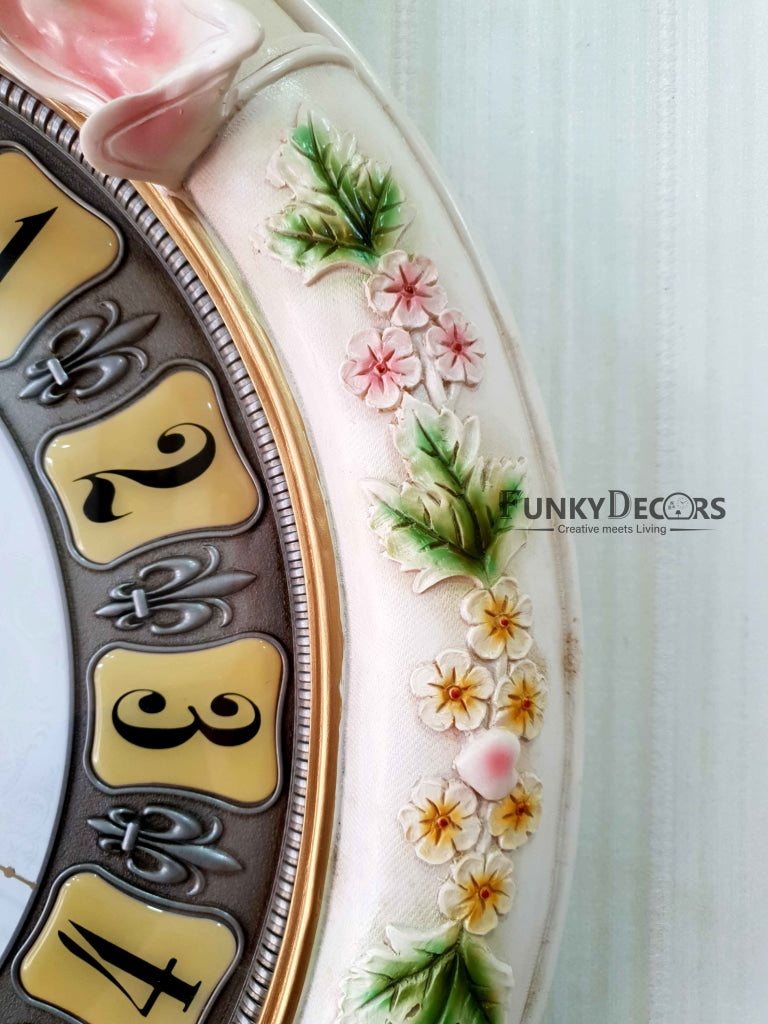 Multicolor Love Birds Marble Wall Clock For Home Office Décor And Gifts 70 Cm Tall- Funkydecors