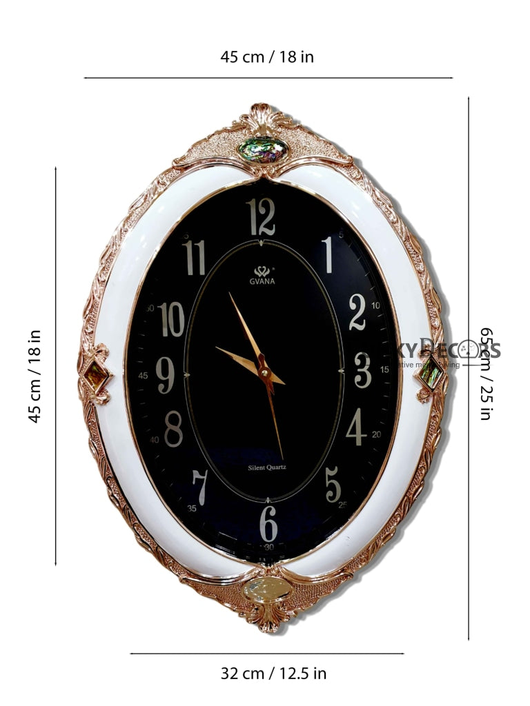 Multicolor Vintage Gems Marble Wall Clock For Home Office Décor And Gifts 65 Cm Tall- Funkydecors