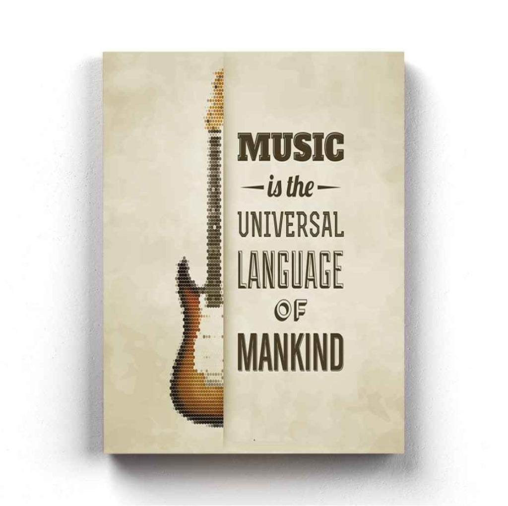 Music Is The Universal Language Of Mankind - Life Quotes Art Frame For Wall Decor- Funkydecors Xs /