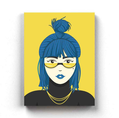 My Blue Hair Portrait Art Frame For Wall Decor- Funkydecors Xs / Canvas Posters Prints & Visual