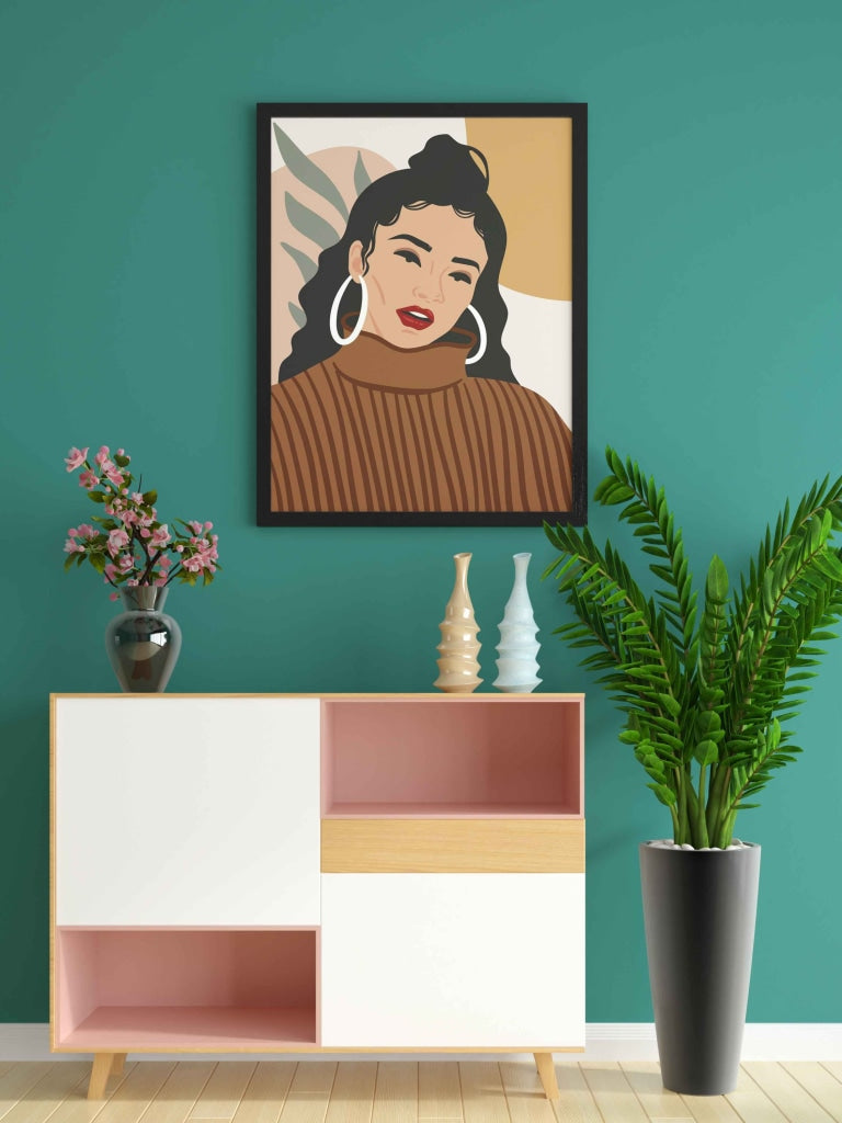 My High Bun Women Portrait Art Frame For Wall Decor- Funkydecors Xs / Black Posters Prints & Visual