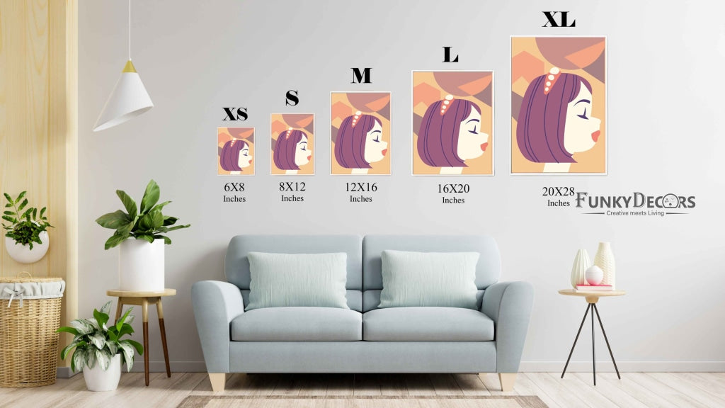 My Purple Hair- Portrait Art Frame For Wall Decor- Funkydecors Posters Prints & Visual Artwork