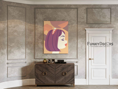 My Purple Hair- Portrait Art Frame For Wall Decor- Funkydecors Posters Prints & Visual Artwork