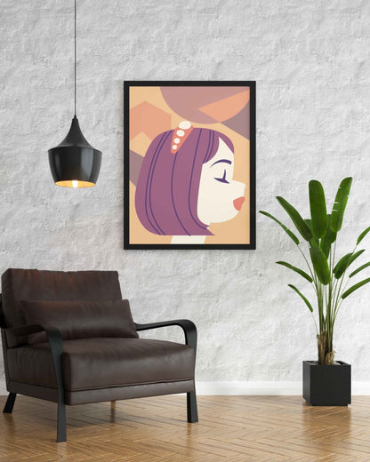 My Purple Hair- Portrait Art Frame For Wall Decor- Funkydecors Xs / Black Posters Prints & Visual