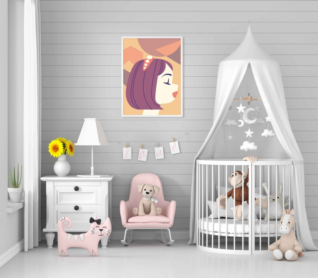 My Purple Hair- Portrait Art Frame For Wall Decor- Funkydecors Xs / White Posters Prints & Visual