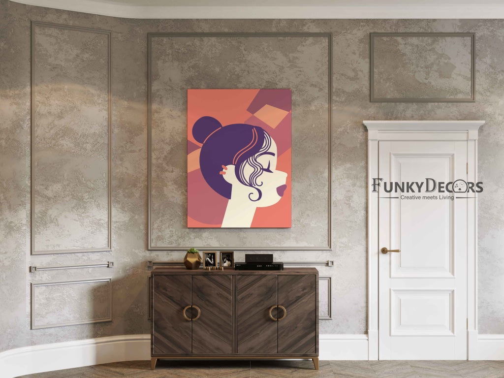 My Purple Hair - Women Portrait Art Frame For Wall Decor- Funkydecors Posters Prints & Visual