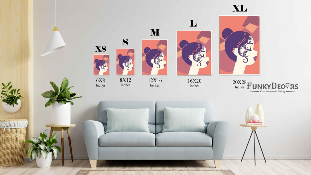 My Purple Hair - Women Portrait Art Frame For Wall Decor- Funkydecors Posters Prints & Visual