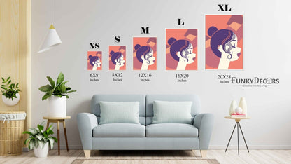 My Purple Hair - Women Portrait Art Frame For Wall Decor- Funkydecors Posters Prints & Visual
