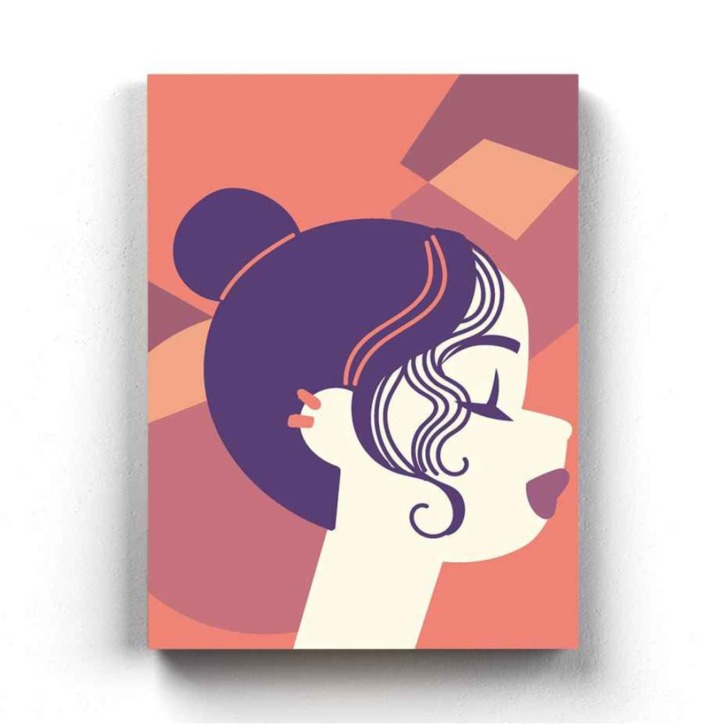 My Purple Hair - Women Portrait Art Frame For Wall Decor- Funkydecors Xs / Canvas Posters Prints &