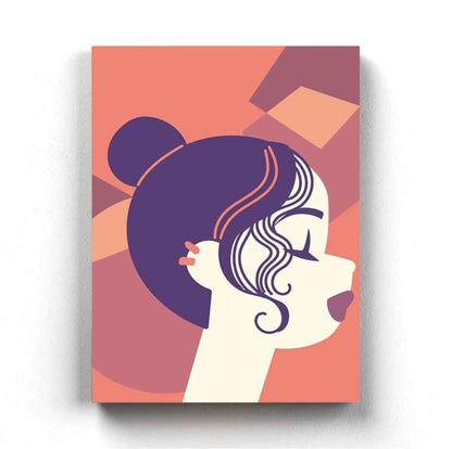My Purple Hair - Women Portrait Art Frame For Wall Decor- Funkydecors Xs / Canvas Posters Prints &
