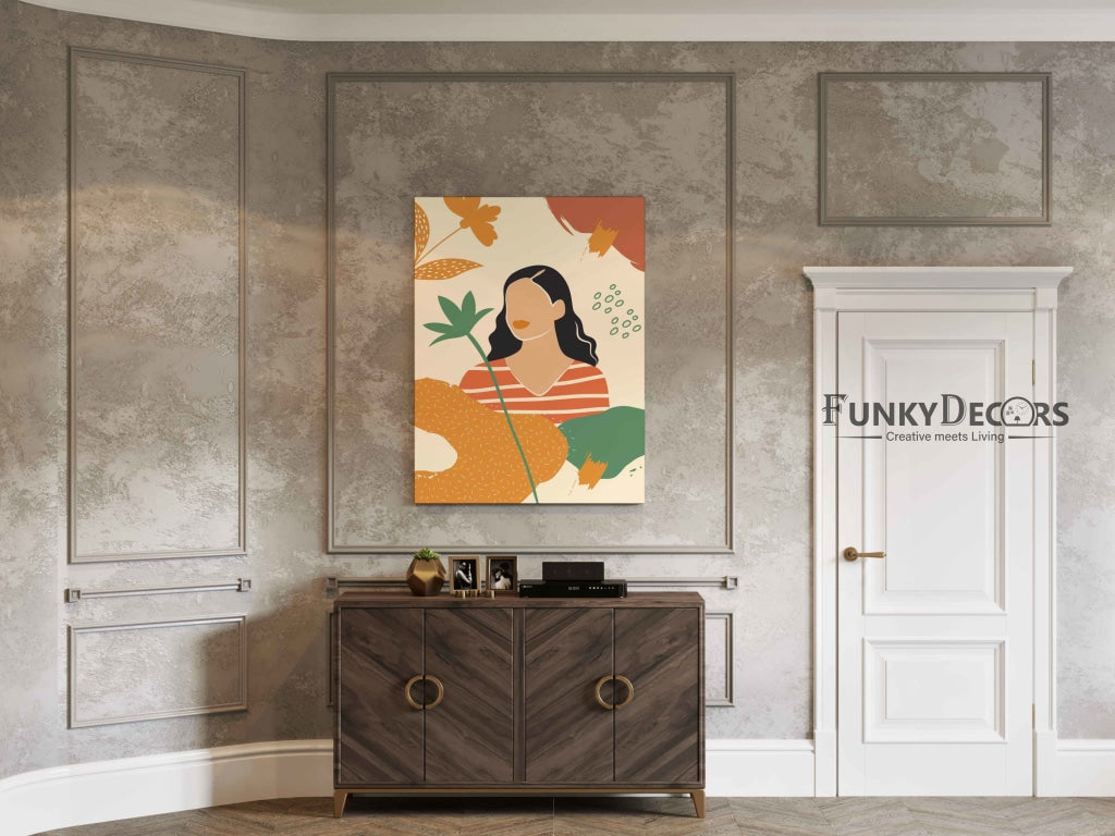 Nature Connect Women Portrait Art Frame For Wall Decor- Funkydecors Posters Prints & Visual Artwork