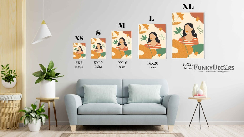 Nature Connect Women Portrait Art Frame For Wall Decor- Funkydecors Posters Prints & Visual Artwork