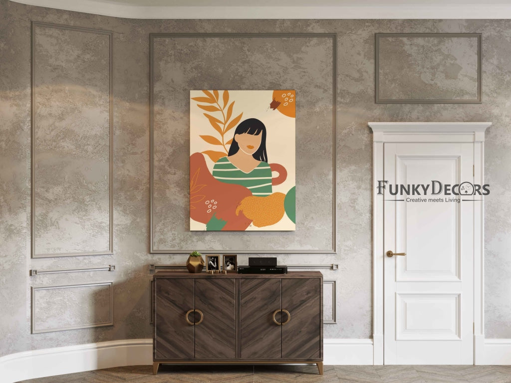 Nature Love Women Portrait Art Frame For Wall Decor- Funkydecors Posters Prints & Visual Artwork